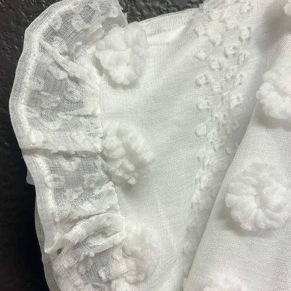 NWT Bluivy Shorts Romper Textured Flower PomPoms Babydoll Lined Bridal Medium - Picture 6 of 9